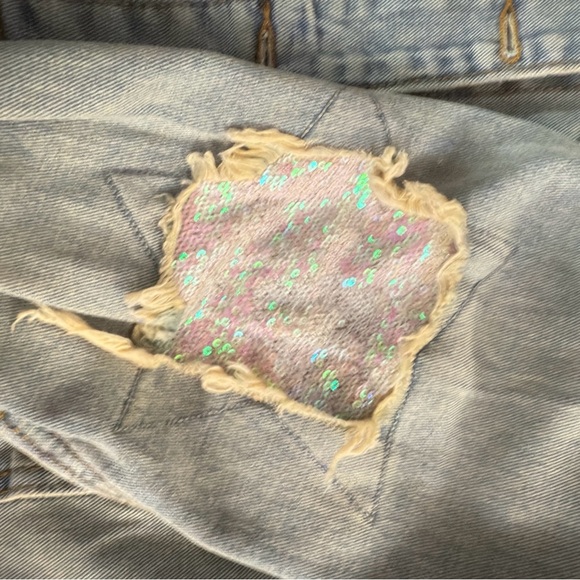 Savanna Jane Denim Jacket in Light Blue with Star Details - Picture 10 of 12